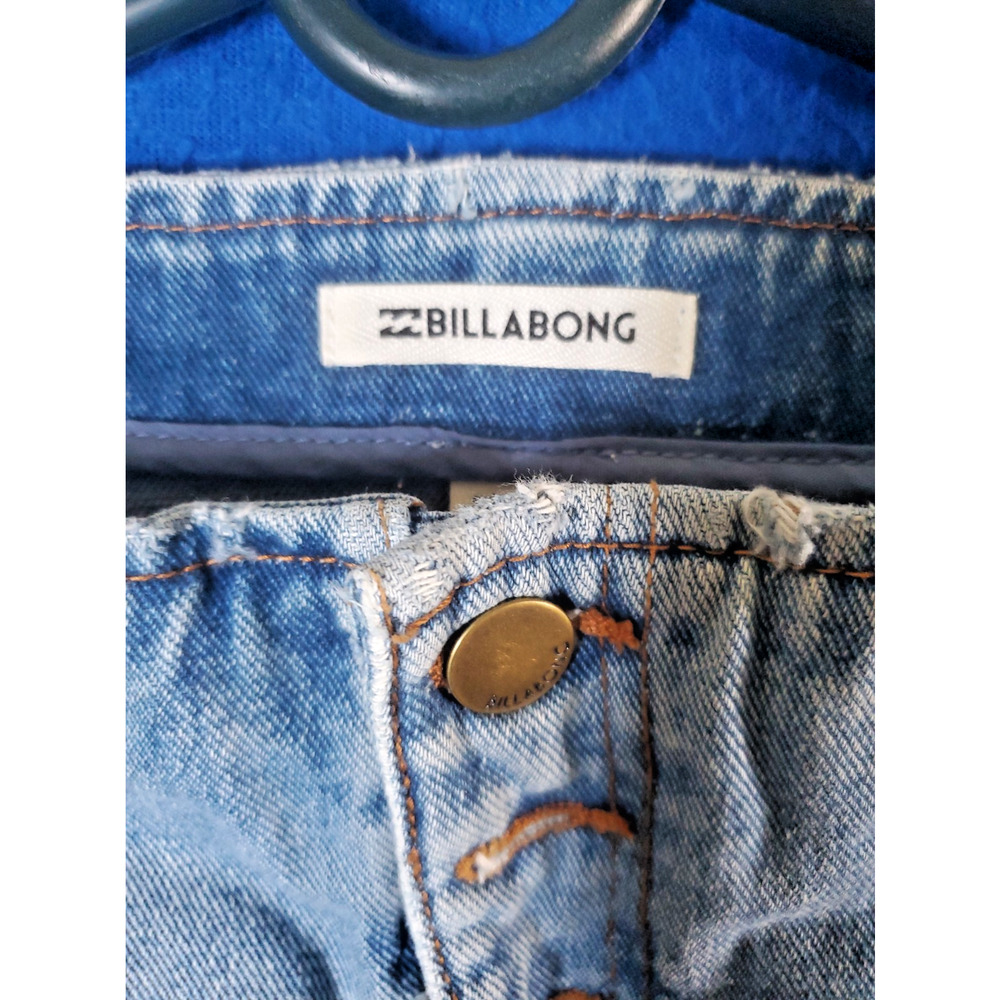 Billabong Denim Mini Skirt Womens Size 31 Blue Jean Button Front Panel - Picture 3 of 14